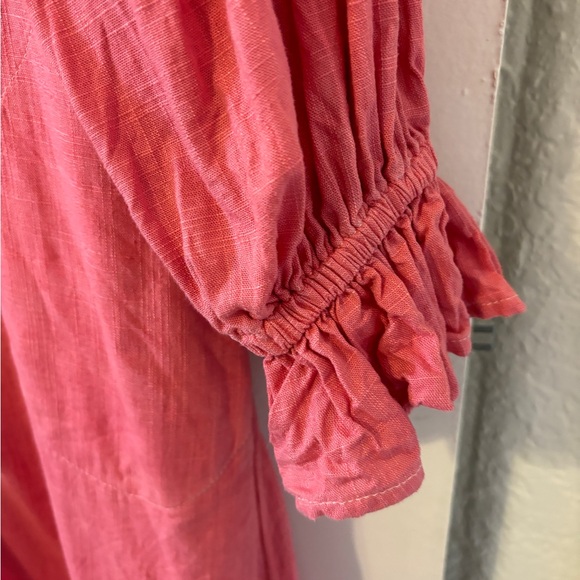 Pink Linen Anthropologie Dress - Picture 2 of 5